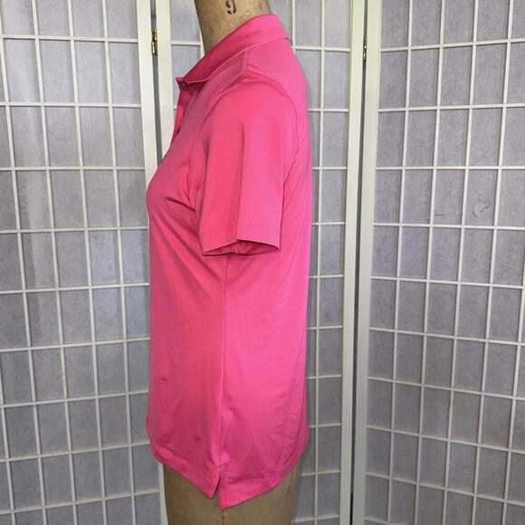 Magnolia Lane Tech Masters Solid Pink Preppy Designer Athletic Polo Golf Shirt - Picture 5 of 15